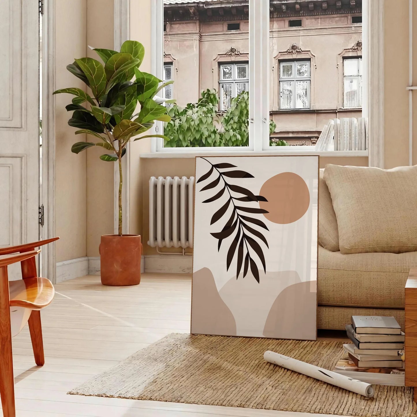 space Boho Print Poster black orange tones Abstract Art 16 design essence modern elegance perfect wall addition unique gift different options